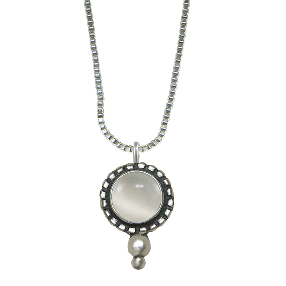 Sterling Silver Little White Moonstone Pendant Necklace